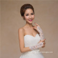 Lace appliques fingerless beading wrist length high quality wedding lace glove